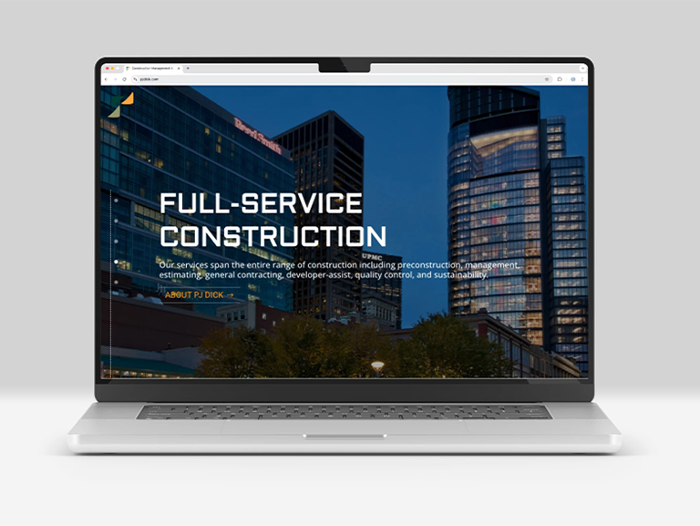 PJ Dick website laptop